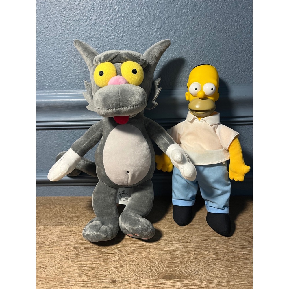 Vintage‎ The Simpsons Matt Groening Homer Simpson & Itchy Plush Toys 1990s